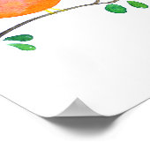 Poster Baby Nursery wallart_ Aquarelle Oiseau rose (Coin)