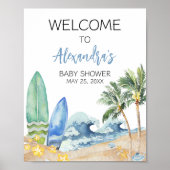 Poster Baby on Board Baby shower de plage Bienvenue (Devant)