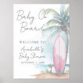 Poster Baby On Board Beach Baby Shower Welcome Sign (Devant)