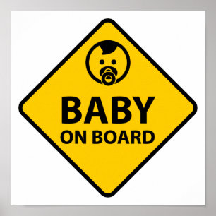Poster Baby on Board drôle design bébé