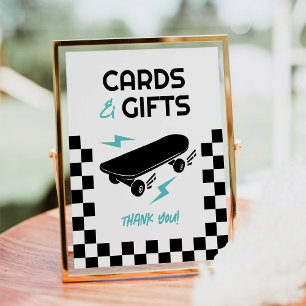 Poster Baby on Board Skateboard Baby showers Cartes & Cad