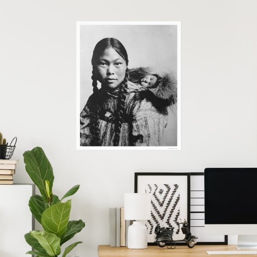 Poster Baby On Eskimo Maman's Back 1906 (Bureau à domicile)