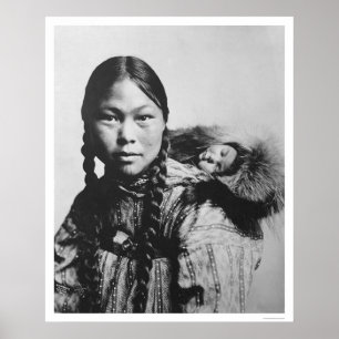 Poster Baby On Eskimo Maman's Back 1906