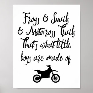 Poster Baby or Toddler Nursery Motocross Dirtbike Print