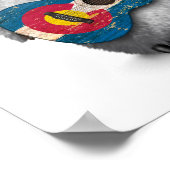 Poster Baby Penguin Jouer à la Guitare du drapeau du Colo (Coin)