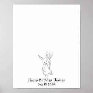 Poster Baby Rabbit Fingerprint Guest Book