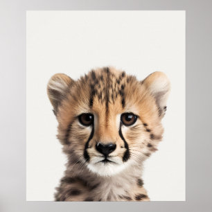 Poster Baby Safari Africain Jungle Animaux Cheetah