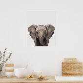 Poster Baby Safari Africain Jungle Animaux Éléphant (Cuisine)