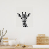 Poster Baby Safari Africain Jungle Animaux Giraffe (Cuisine)