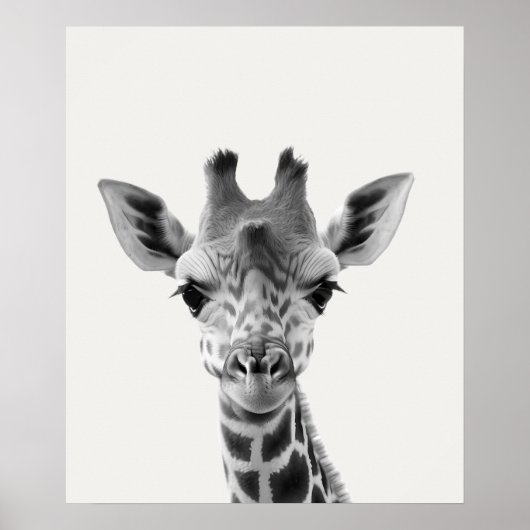Poster Baby Safari Africain Jungle Animaux Giraffe (Devant)