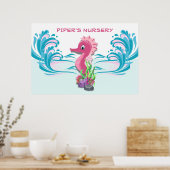 Poster Baby Seahorse | Pink Personalized 36"x24" (Cuisine)