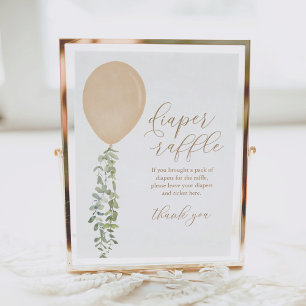 Poster Baby shower à ballets dorés Diaper Raffle