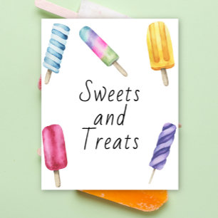 Poster Baby shower à crosicle - sucreries et friandises