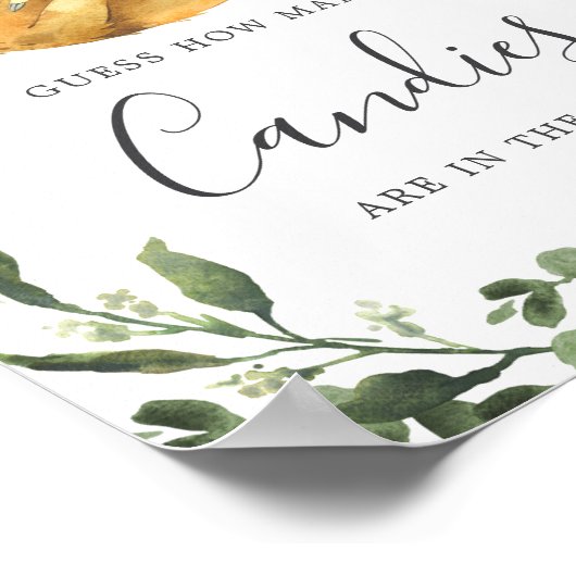 Poster Baby shower À Deux Fentes Devinez Combien De Candi (Coin)