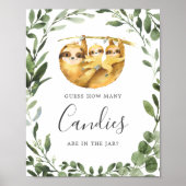 Poster Baby shower À Deux Fentes Devinez Combien De Candi (Devant)