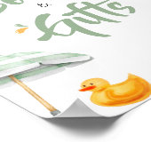 Poster Baby shower à éclaboussures vertes Livres et cadea (Coin)