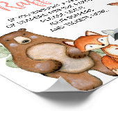 Poster Baby shower à feuillards rose bois (Coin)