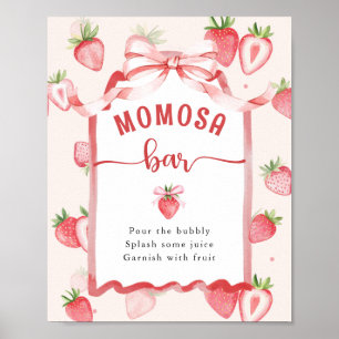 Poster Baby shower à fraises à la mode Meadow MOMOSA Bar