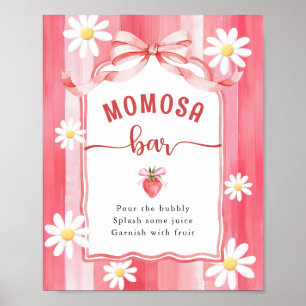 Poster Baby shower à fraises à la mode Meadow MOMOSA Bar