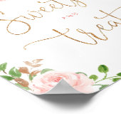 Poster Baby shower à la citrouille florale sucré et frian (Coin)