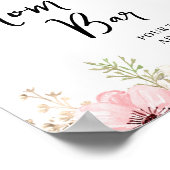 Poster Baby shower à la maman-osa-bar rose (Coin)