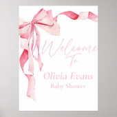 Poster Baby shower à mâchoires roses, Baby shower, C'est (Devant)