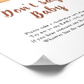 Poster Baby shower à pain - Ne dis pas bébé (Coin)