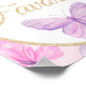 Poster Baby shower à papillon rose et violet Faveurs (Coin)