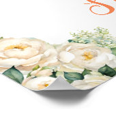 Poster Baby shower à parapluies florales (Coin)