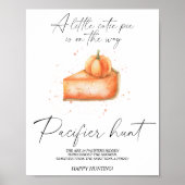 Poster baby shower à tarte citrouille - chasse à la suce (Devant)