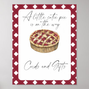 Poster Baby shower à tarte croûte Cartes et cadeaux