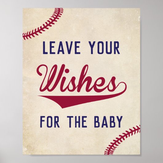 Poster Baby shower à thème de baseball Voeux pour bébé (Devant)
