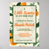 Poster Baby shower À Thème Orange Cute (Devant)