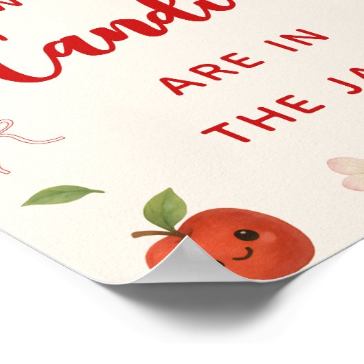 Poster Baby shower À Thème Pomme Devinez Combien De Candi (Coin)