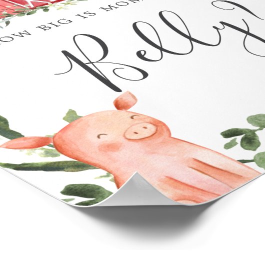 Poster Baby shower agricole Devine à quel point le ventre (Coin)
