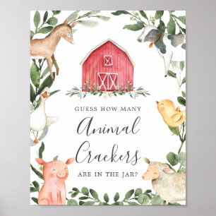 Poster Baby shower Agricole Devine Combien De Crackers An