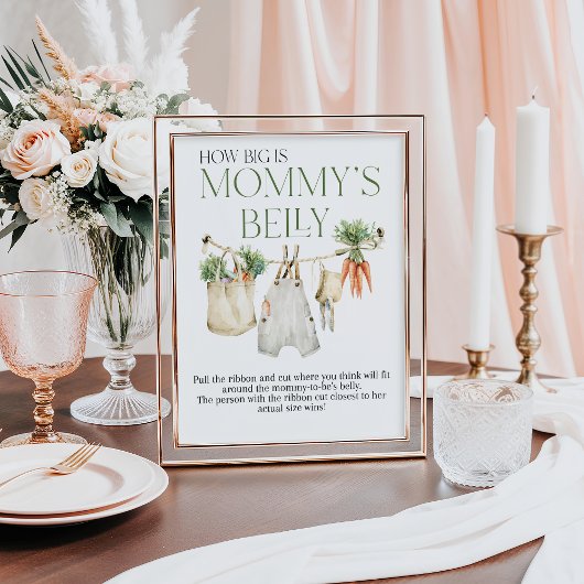 Poster Baby shower agricole local Belly