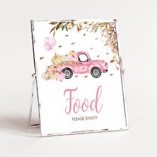 Poster Baby shower alimentaire citrouille Pink Truck