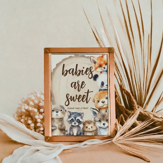 Poster Baby shower animal Les bébés sont doux signe