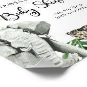 Poster Baby shower animal sauvage tropical Bienvenue (Coin)