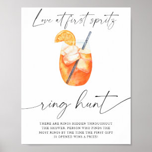 Poster Baby shower Aperol - jeu de chasse à l'anneau