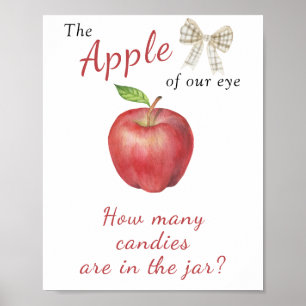Poster Baby shower Apple - devinez combien de bonbons dan