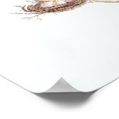 Poster Baby Shower Arbre Empreintes Doigts Chouette Eau-f (Coin)