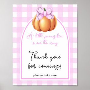 Poster Baby shower arc de citrouille avec noeud papillon