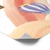 Poster Baby shower arc-en-ciel Cute Hot Air Balloon Bienv (Coin)