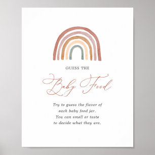 Poster Baby shower Arc-en-ciel Devine Le Panneau Alimenta