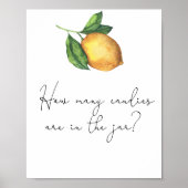 Poster Baby shower au citron Devinez combien de bonbons (Devant)