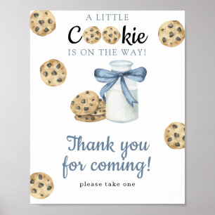 Poster Baby shower au lait et aux biscuits - Merci
