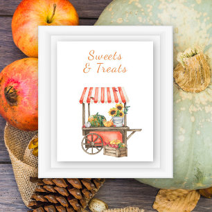 Poster Baby shower automne citrouilles - douceurs et fria