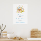 Poster Baby shower aux oiseaux de printemps (Cuisine)